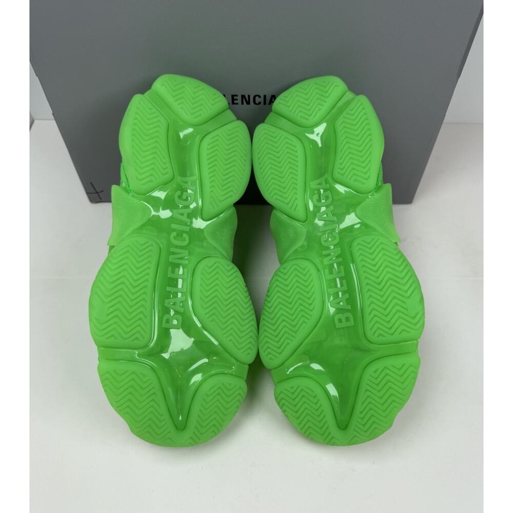 Size 38EU/8W - Balenciaga Triple S Fluo Green Sneakersđź’š NEW/RETAIL $1K! - Picture 7 of 10
